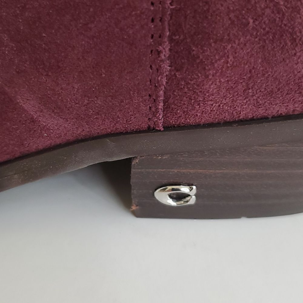 Coach Women's Danni Suede Booties Wine Size 7.5 - Picture 11 of 14